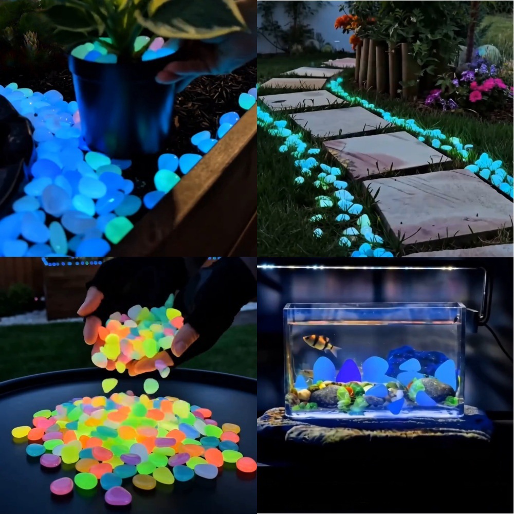 Aquarium Fish Cartoon - Цветные светящиеся в темноте камни для